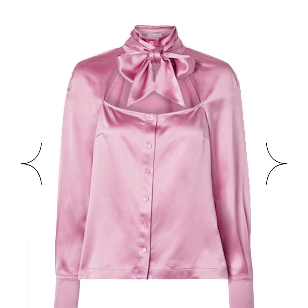 Fleur du Mal pink silk blouse, size 4 - Picture 6 of 11